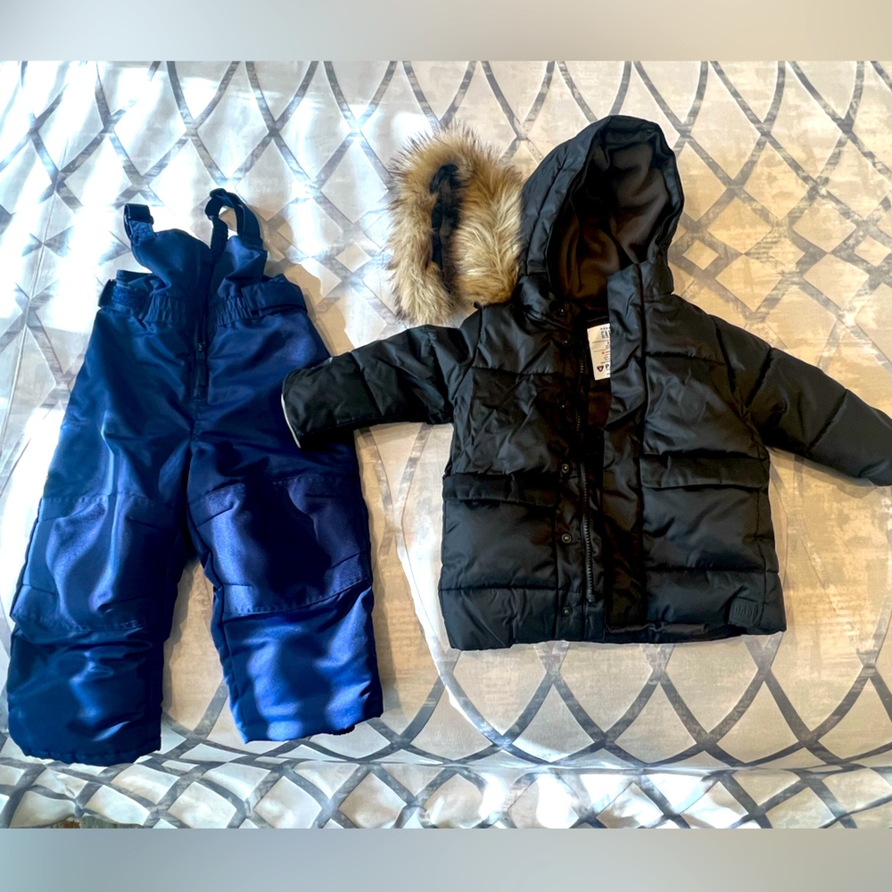 GAP Kids Black Parka & Snow Bibs Sz 2 ❤️